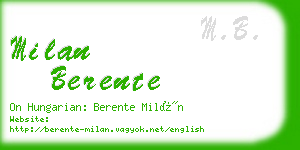 milan berente business card